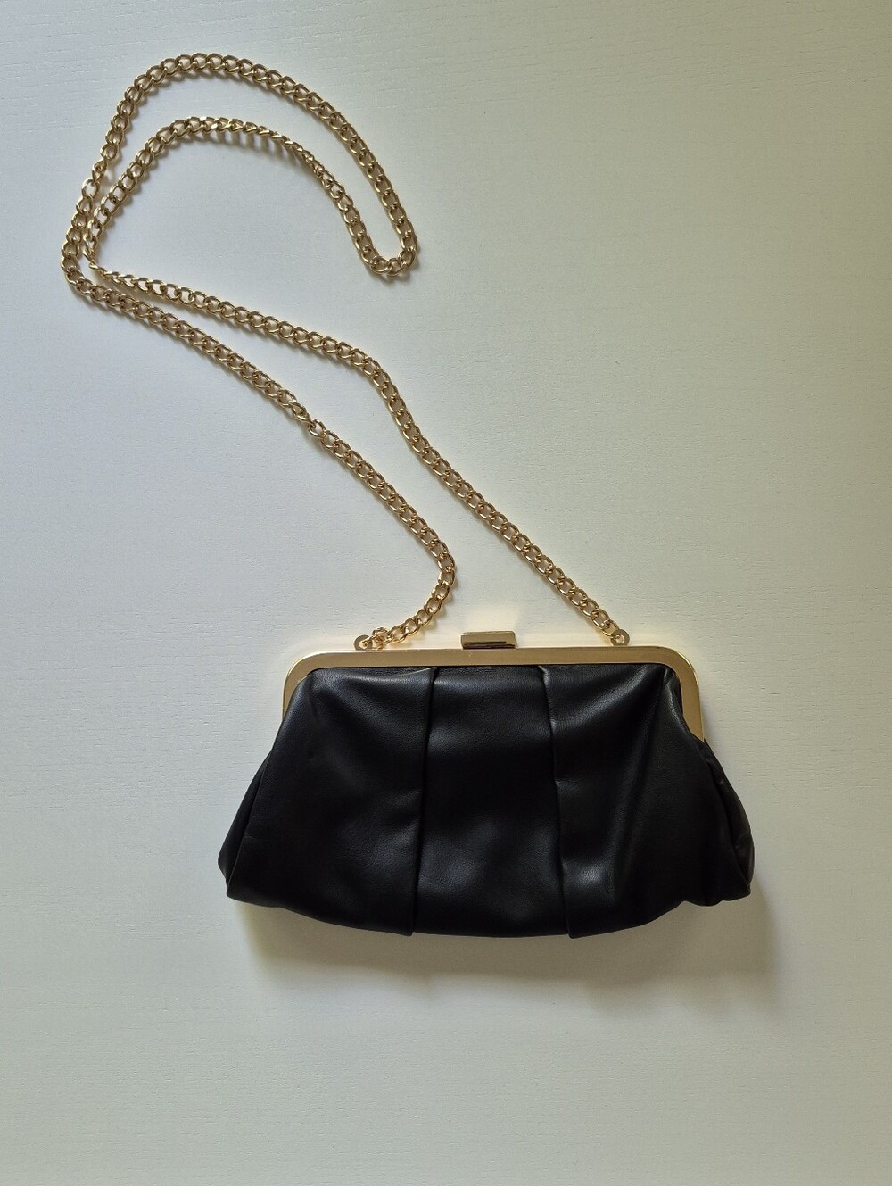 Black Vegan Leather Clutch Purse - EUC